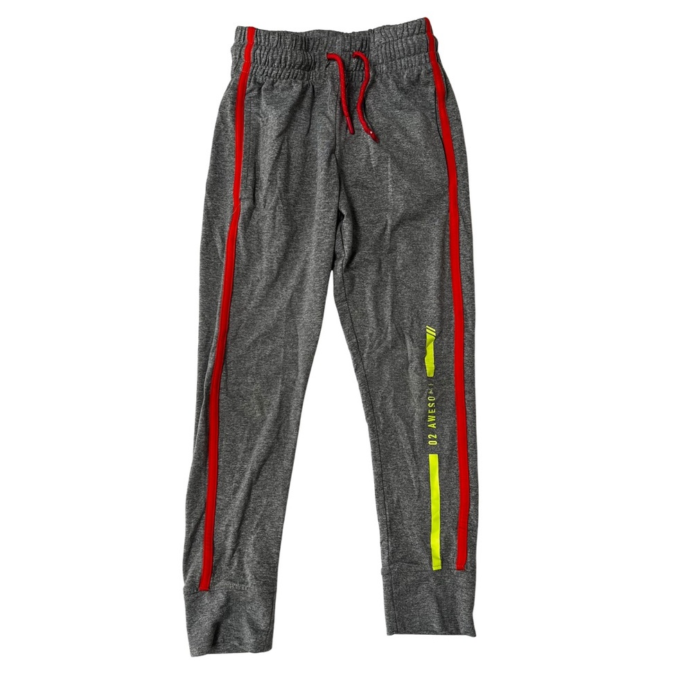 ✨5 for $25✨ Kids Gray Joggers with Red and Yellow Stripes